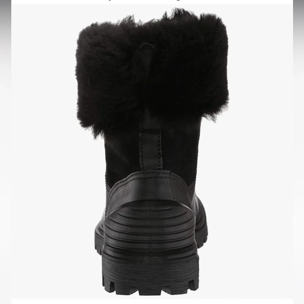 ECCO Women's Tredtray Pull on Shearling Boot Fashion Black Size 10-10.5 (41)